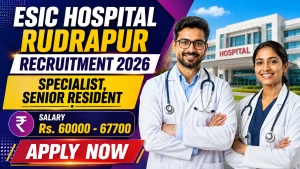 ESIC Hospital Rudrapur Recruitment 2026 - Walkin for 46 Specialist, Senior Resident Posts