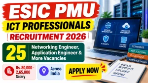 ESIC PMU ICT Professionals Recruitment 2026 - Apply Online for 25 Networking Engineer, Application Engineer & More Vacancies