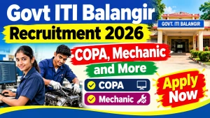 Govt ITI Balangir Guest Instructor Recruitment 2026 - Walkin