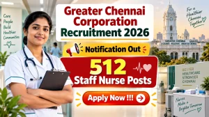 Greater Chennai Corporation Staff Nurse Recruitment 2026 Notification Out - Apply Offline for 512 Posts