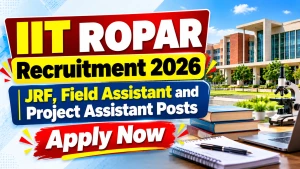 IIT Ropar Recruitment 2026 - Apply Online for JRF, Field Assistant and Project Assistant Posts IIT Ropar Recruitment 2026 - Apply Online for JRF, Field Assistant and Project Assistant Posts