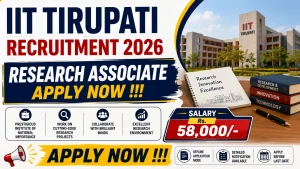 IIT Tirupati Research Associate Recruitment 2026 - Apply Online