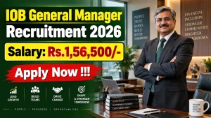 IOB General Manager Recruitment 2026 - Apply Online