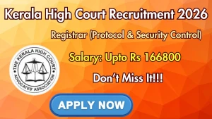 Kerala High Court Registrar Recruitment 2026 - Apply Online