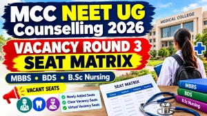 MCC NEET UG Counselling 2026 Round 3 Seat Matrix Out - Direct Link to Check Online at mcc.nic.in MCC NEET UG Counselling 2026 Round 3 Seat Matrix Out - Direct Link to Check Online at mcc.nic.in