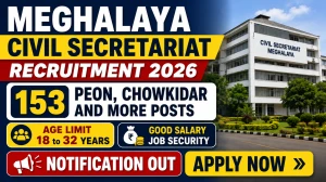 Meghalaya Civil Secretariat Recruitment 2026 - Apply Online for 153 Peon, Chowkidar and More Posts Meghalaya Civil Secretariat Recruitment 2026 - Apply Online for 153 Peon, Chowkidar and More Posts