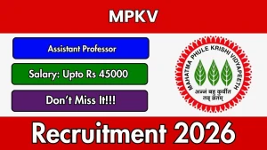 MPKV Assistant Professor Recruitment 2026 - Apply Offline