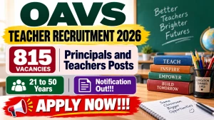 OAVS Teacher Recruitment 2026 Notification Out - Apply Online for 815 Principals and Teachers Posts
