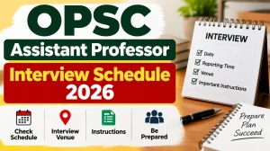 OPSC Assistant Professor Interview Schedule 2026 - Check Interview Dates @ opsc.gov.in OPSC Assistant Professor Interview Schedule 2026 - Check Interview Dates @ opsc.gov.in