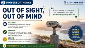 Out of Sight, Out of Mind Meaning, Examples & Explanation | Proverb of the Day