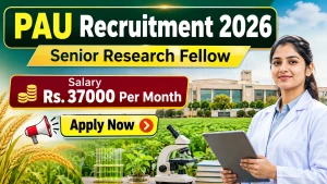 PAU Senior Research Fellow Recruitment 2026 - Apply Offline