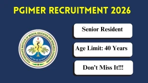 PGIMER Senior Resident Recruitment 2026 - Walkin for 12 Posts PGIMER Senior Resident Recruitment 2026 - Walkin for 12 Posts