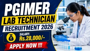 PGIMER Lab Technician Recruitment 2026 - Apply Offline