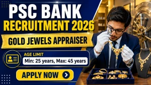 PSC Bank Gold Jewels Appraiser Recruitment 2026 - Apply Offline PSC Bank Gold Jewels Appraiser Recruitment 2026 - Apply Offline