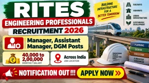 RITES Engineering Professionals Recruitment 2026 - Apply Online for 33 Manager, Assistant Manager, DGM Posts RITES Engineering Professionals Recruitment 2026 - Apply Online for 33 Manager, Assistant Manager, DGM Posts