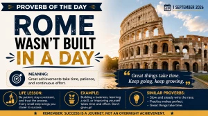 Rome wasn't built in a day - Proverb of the Day