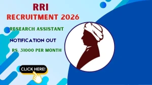 RRI Research Assistant Recruitment 2026 - Apply Online RRI Research Assistant Recruitment 2026 - Apply Online