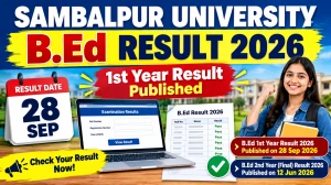 Sambalpur University B.Ed Result 2026 Out - Check 1st Year Result Online @ suniv.ac.in