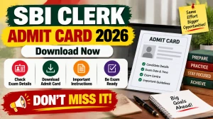 SBI Clerk Admit Card 2026 Out for Backlog Vacancies - Download JA Prelims Call Letter @sbi.bank.in SBI Clerk Admit Card 2026 Out for Backlog Vacancies - Download JA Prelims Call Letter @sbi.bank.in