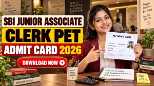 SBI Junior Associate Clerk PET Admit Card 2026 Out - Download Hall Ticket at sbi.bank.in SBI Junior Associate Clerk PET Admit Card 2026 Out - Download Hall Ticket at sbi.bank.in