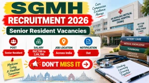 SGMH Senior Resident Recruitment 2026 – Walk in for 52 Posts SGMH Senior Resident Recruitment 2026 – Walk in for 52 Posts