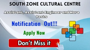 South Zone Cultural Centre Recruitment 2026 - Apply Offline for 25 Steno, Assistant Engineer and More Posts