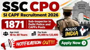 SSC CPO SI CAPF Recruitment 2026 Notification Out - Apply Online for 1,871 Sub-Inspector in Delhi Police and CAPFs Posts SSC CPO SI CAPF Recruitment 2026 Notification Out - Apply Online for 1,871 Sub-Inspector in Delhi Police and CAPFs Posts