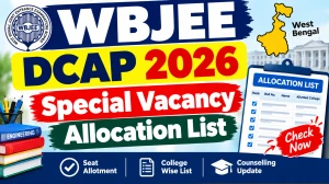 WBJEE DCAP 2026 Special Vacancy Allocation - Check List Online @ wbjeeb.co.in