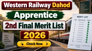 Western Railway Dahod Apprentice 2nd Final Merit List 2026 Out - Check Selected Candidates PDF