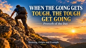 When the Going Gets Tough, the Tough Get Going - Proverb of the Day, Meaning, Origin and Example When the Going Gets Tough, the Tough Get Going - Proverb of the Day, Meaning, Origin and Example