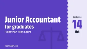 Rajasthan High Court Junior Accountant Recruitment 2026 – Apply Online for 8 Posts