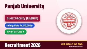 Panjab University Guest Faculty Recruitment 2026 – Apply Offline