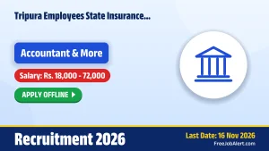 Tripura Employees State Insurance Society Recruitment 2026 – Apply Offline for Accountant, Laboratory Technician and More Posts Tripura Employees State Insurance Society Recruitment 2026 – Apply Offline for Accountant, Laboratory Technician and More Posts
