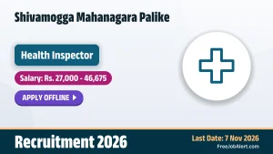 Shivamogga Mahanagara Palike UGD Helper Recruitment 2026 – Apply Offline for 45 Posts