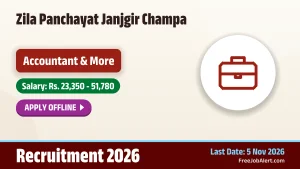Zila Panchayat Janjgir Champa Recruitment 2026 – Apply Offline for Accountant, Computer Programmer Posts