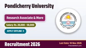 Pondicherry University Recruitment 2026 – Apply Offline for 3 Research Associate, Project Technical Support Posts Pondicherry University Recruitment 2026 – Apply Offline for 3 Research Associate, Project Technical Support Posts