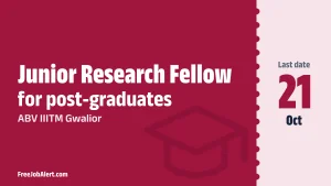 ABV IIITM Gwalior Junior Research Fellow Recruitment 2026 – Apply Online