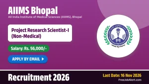 AIIMS Bhopal Project Research Scientist I Recruitment 2026 – Apply Online AIIMS Bhopal Project Research Scientist I Recruitment 2026 – Apply Online