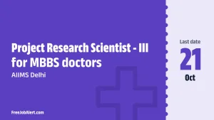 AIIMS Delhi Project Research Scientist Recruitment 2026 – Apply Online