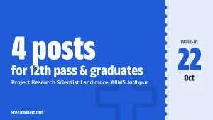 AIIMS Jodhpur Recruitment 2026 – Walk-in for Project Nurse III, Project Research Scientist I and More Posts