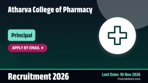 Atharva College of Pharmacy Principal Recruitment 2026 – Apply Online Atharva College of Pharmacy Principal Recruitment 2026 – Apply Online