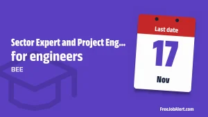BEE Recruitment 2026 – Apply Offline for Sector Expert, Project Engineer Posts BEE Recruitment 2026 – Apply Offline for Sector Expert, Project Engineer Posts