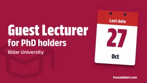 Bidar University Guest Lecturer Recruitment 2026 – Apply Offline