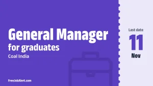 Coal India General Manager Recruitment 2026 – Apply Online