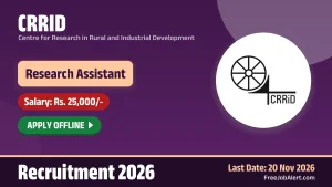 CRRID Research Assistant Recruitment 2026 – Apply Offline CRRID Research Assistant Recruitment 2026 – Apply Offline