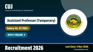 CUJ Assistant Professor Recruitment 2026 – Apply Online