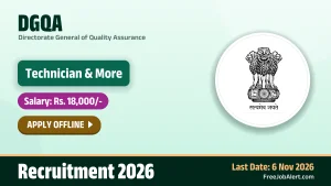 DGQA Technician Recruitment 2026 – Apply Offline for 32 Posts
