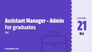 DIC Assistant Manager Recruitment 2026 – Apply Online