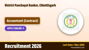 District Panchayat Kanker, Chhattisgarh Accountant Recruitment 2026 – Apply Online