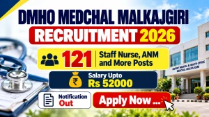 DMHO Medchal Malkajgiri Recruitment 2026 – Apply Offline for 121 Staff Nurse, ANM and More Posts